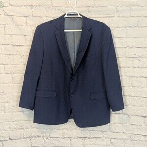 JB Britches Blazer Men’s 48R Logan Blue Suit Jacket Wool Blend